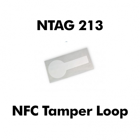 White Tamper Loop NFC Stickers NTAG213 TT